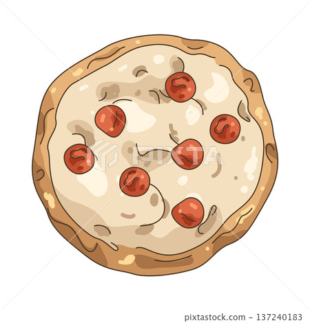 Illustration of pepperoni pizza  137240183