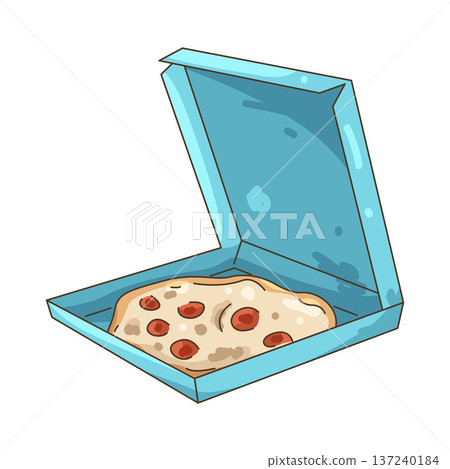 Illustration of pizza box 137240184