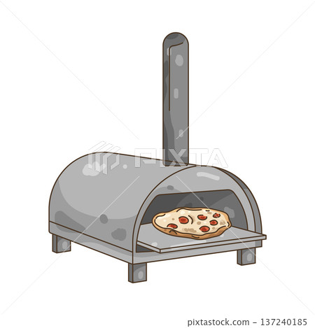 Illustration of pizza oven 137240185
