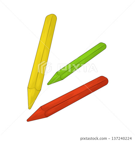 Illustration of Wax Crayons Illustration of Wax Crayons 137240224