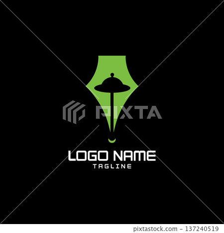 ufo pen logo design vector ufo pen logo design vector 137240519