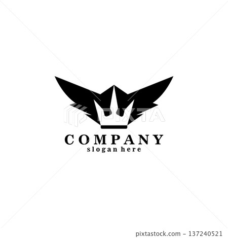 wing crown logo design vector 137240521