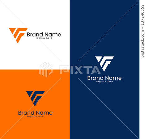 initial modern VF abstract logo design vector 137240555