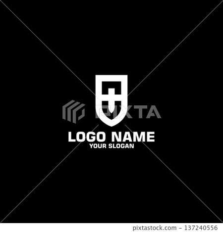 initial NV isolated in shield logo design vector 137240556