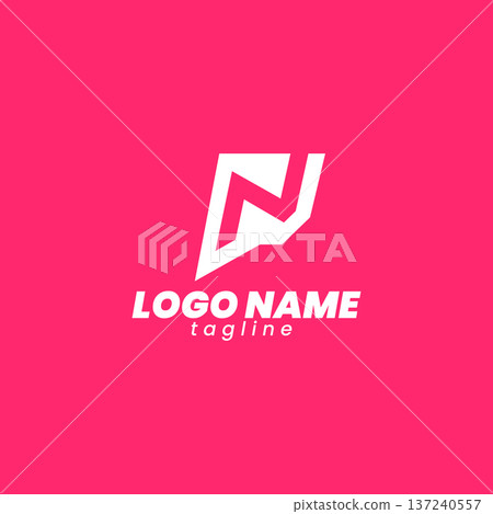 initial PN NP isolated modern logo 137240557
