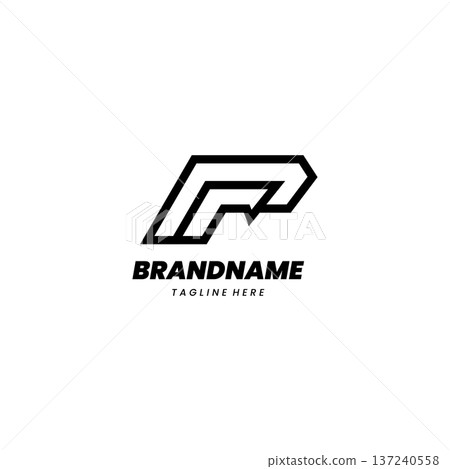 initial PR line monogram logo design vector 137240558