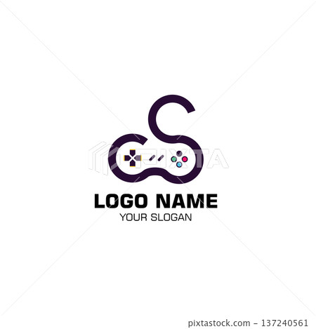 initials CS console game logo design vector 137240561