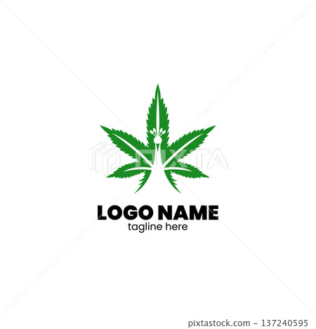 Peacock Marijuana logo design vector 137240595