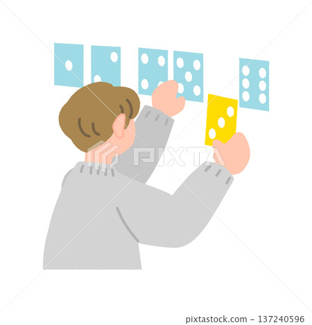 The person who rearranges the card order The person who rearranges the card order 137240596