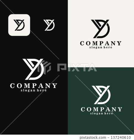 initial letter DY logo design vector initial letter DY logo design vector 137240610