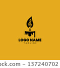 melody candle logo design vector 137240702