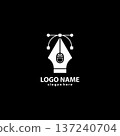 mouse pen logo design vector 137240704