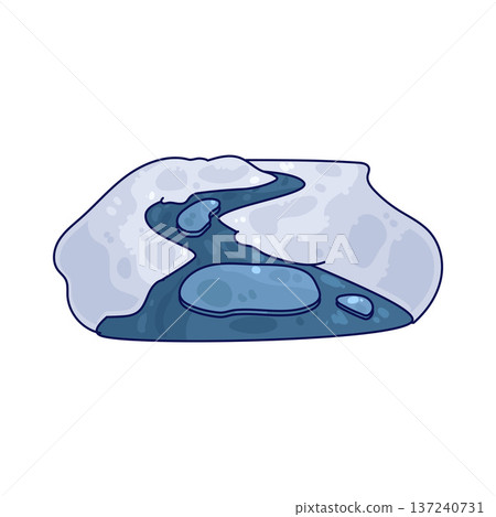 Illustration of Frozen River Illustration of Frozen River 137240731