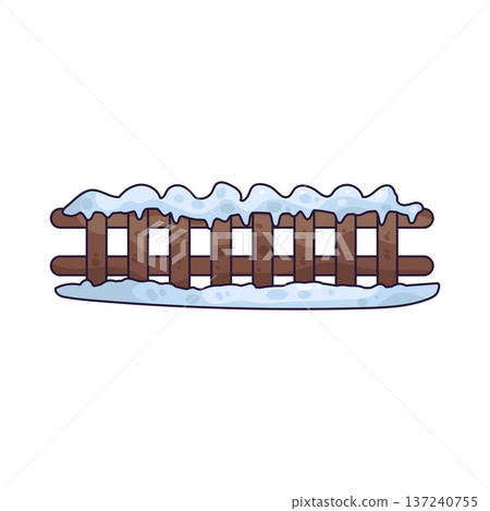 Illustration of Winter Fence 137240755