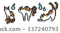 Nekomata (calico cat) pixel art 137240793