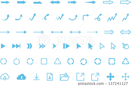 Arrow, rising, growth, download icon illustration blue 137241127