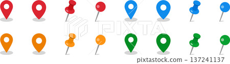 Map pin icon illustration with shadow that can be used on maps Map pin icon illustration with shadow that can be used on maps 137241137