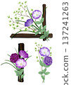 A set of Japanese-style arrangements of lisianthus and enkianthus 137241263