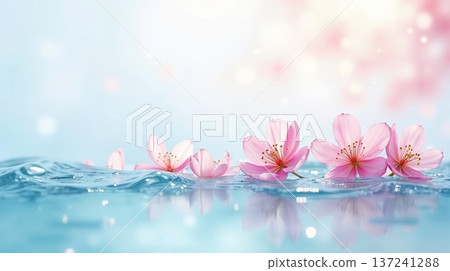 Petal floating on the surface 137241288