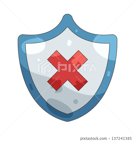 Illustration of Blocked shield Illustration of Blocked shield 137241385