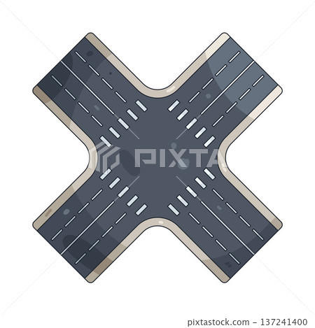 Illustration of road intersection Illustration of road intersection 137241400