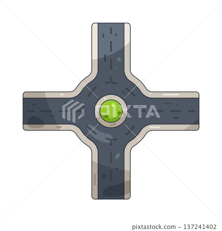 Illustration of road intersection Illustration of road intersection 137241402