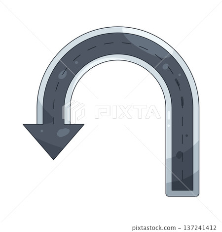 Illustration of u turn road 137241412