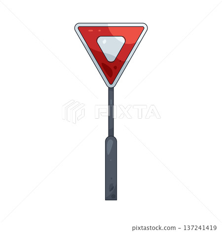 Illustration of yield sign  137241419