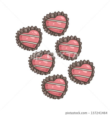Illustration of heart shaped chocolate   137241464