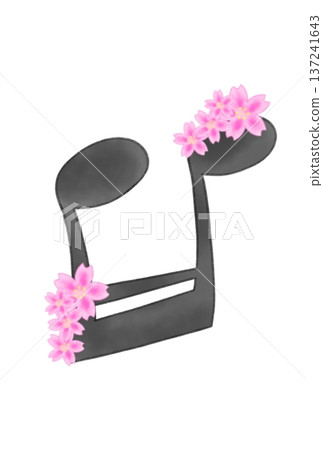Musical note with sakura 137241643