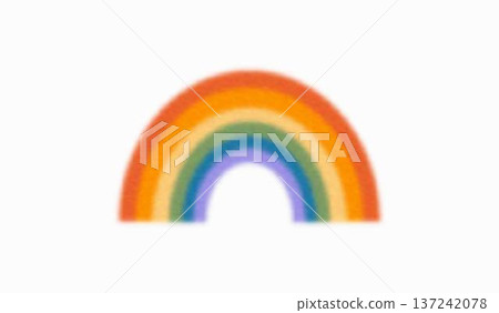 Rainbow with film grain, noise, and blurry effect for LGBT queer Pride Month. Soft gradient arc, minimal colorful abstract vector illustration isolated on white background. Rainbow with film grain, noise, and blurry effect for LGBT queer Pride Month. Soft gradient arc, minimal colorful abstract vector illustration isolated on white background. 137242078