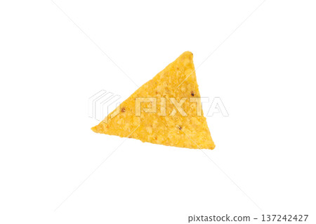 A tortilla chip provides a tasty snack for parties, isolated, PNG A tortilla chip provides a tasty snack for parties, isolated, PNG 137242427