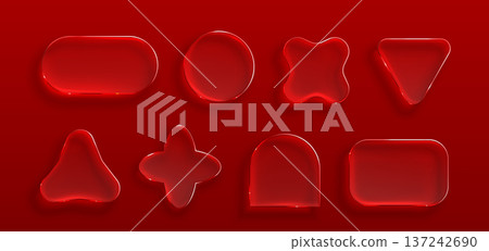 Transparent glass frames, 3D ui buttons Transparent glass frames, 3D ui buttons 137242690