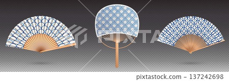 Japanese fan with traditional ornate paper design Japanese fan with traditional ornate paper design 137242698