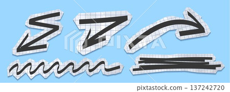 Papercut arrow stickers for scrapbook collage Papercut arrow stickers for scrapbook collage 137242720