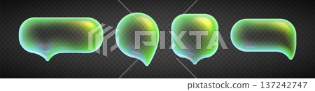 Transparent glass speech holographic bubbles Transparent glass speech holographic bubbles 137242747