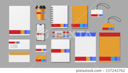 Corporate office stationery mockup set, 137242762