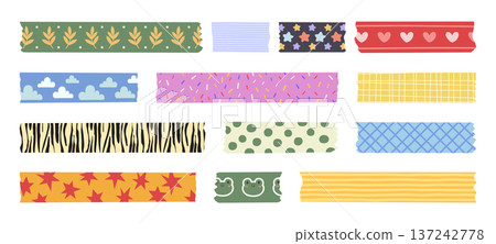 Cute washi tape collection with adorable pattern 137242778