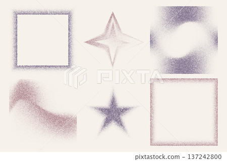 Abstract halftone shapes and frames set 137242800