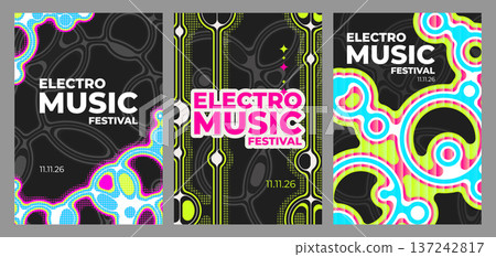 Abstract music poster, colorful geometric patterns Abstract music poster, colorful geometric patterns 137242817