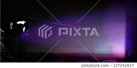 Scratched film with light flare effect Scratched film with light flare effect 137242837