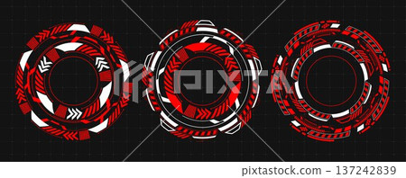 Round hud interface, circular tech elements 137242839
