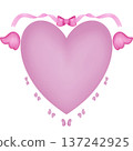 Pink heart ribbon  137242925