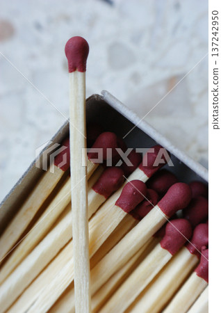 matchbox matches a single match closeup 137242950