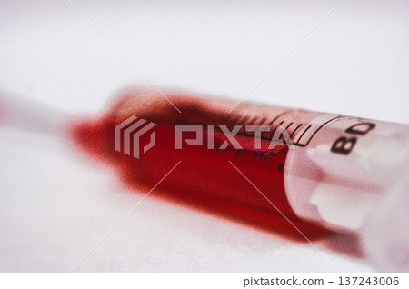 blood in syringe vaccine medicine 137243006