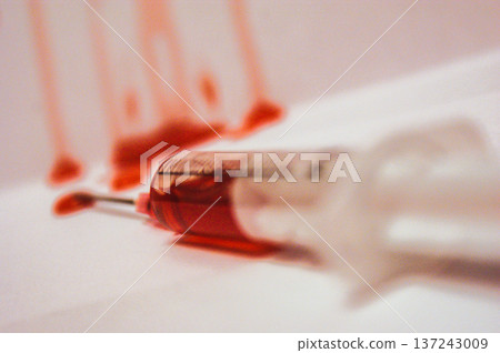blood in syringe vaccine medicine 137243009