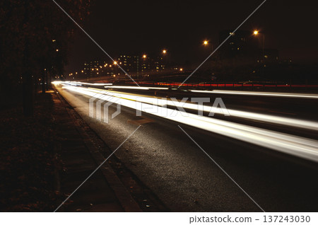 city lights long exposure street life in the city speed highway white and red lights environment cars speed city lights long exposure street life in the city speed highway white and red lights environment cars speed 137243030