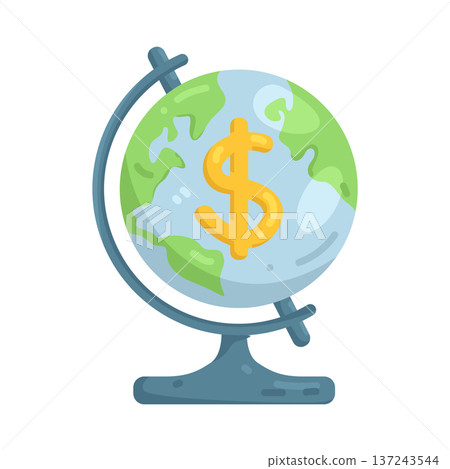 Illustration of globe with a dollar symbol Illustration of globe with a dollar symbol 137243544