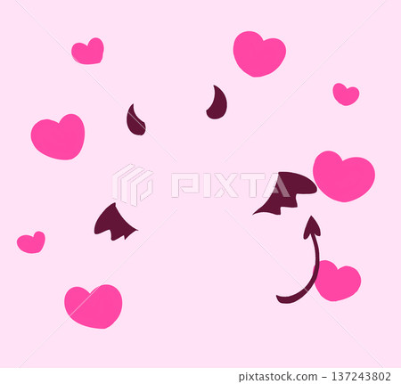 Little devil image silhouette material heart Little devil image silhouette material heart 137243802