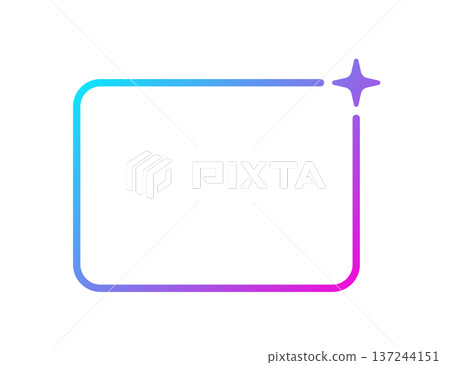 AI gradient rectangle frame. Artificial intelligence neon line border with star. Technology box with blue pink gradient. Neural network bar. Vector illustration isolated on white background AI gradient rectangle frame. Artificial intelligence neon line border with star. Technology box with blue pink gradient. Neural network bar. Vector illustration isolated on white background 137244151